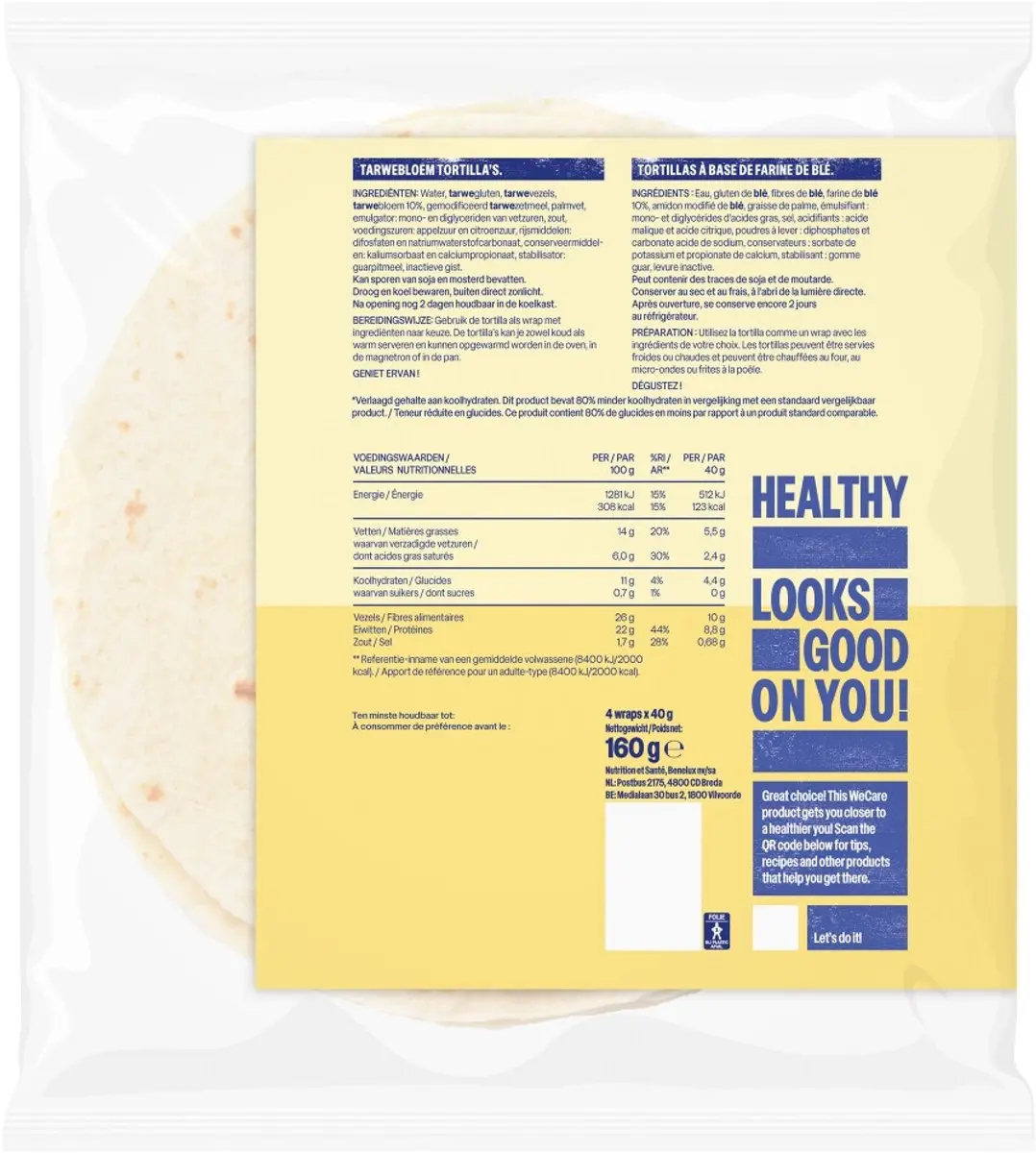 WeCare Lower Carb Tortillas Naturel 160 gr
