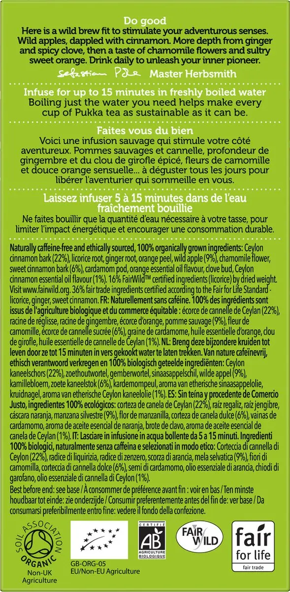 Pukka Wild Apple Cinnamon Biologische Thee 20 Zakjes
