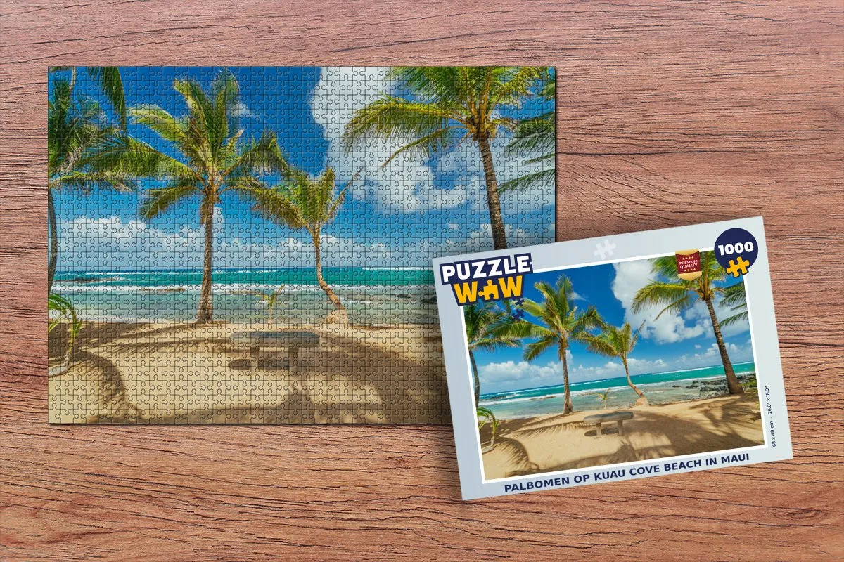 PuzzleWow Legpuzzel Kuau Cove Beach Maui 1000 Stuks - Multicolor
