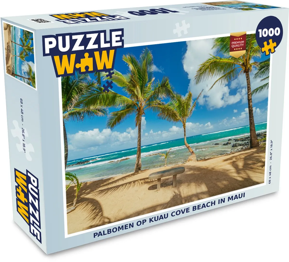 PuzzleWow Legpuzzel Kuau Cove Beach Maui 1000 Stuks - Multicolor