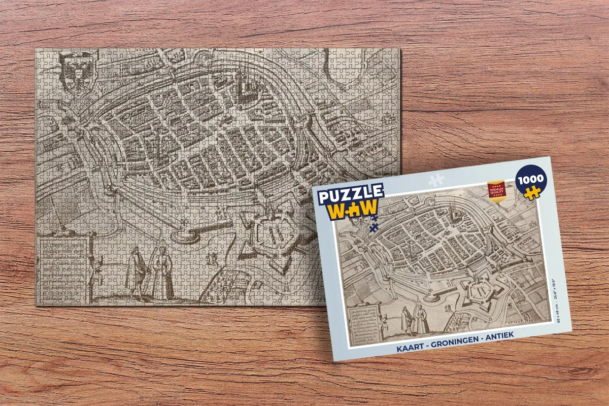 PuzzleWow Groningen Antiek Legpuzzel 1000 Stuks - Multicolor
