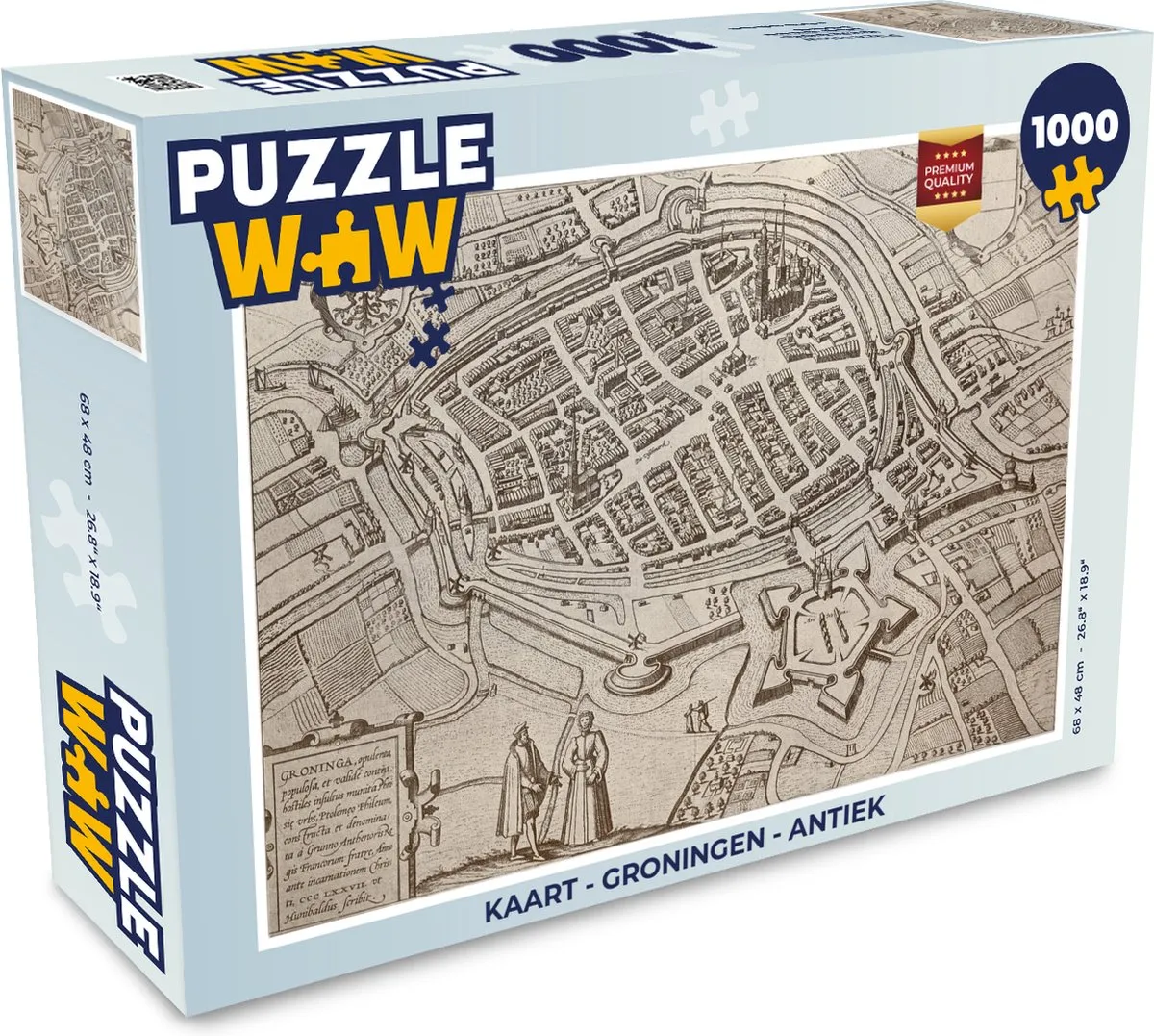PuzzleWow Groningen Antiek Legpuzzel 1000 Stuks - Multicolor