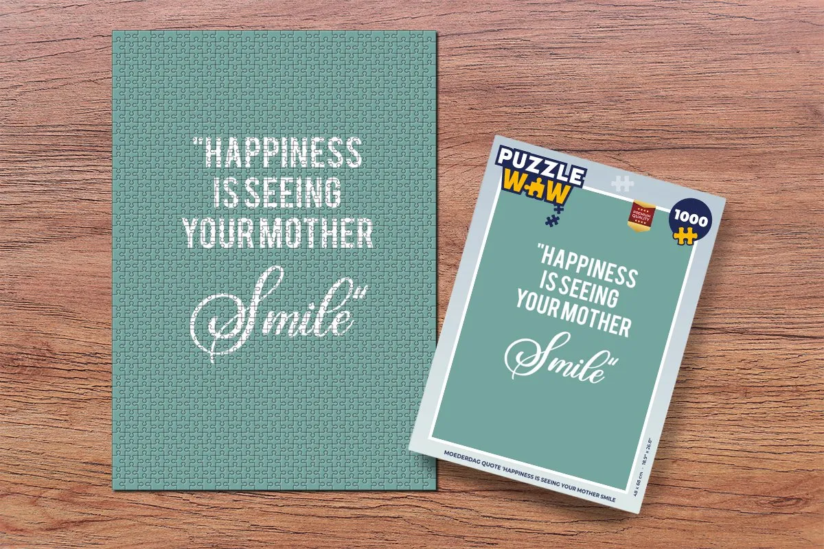 PuzzleWow Happiness is seeing your mother smile Legpuzzel 1000 Stuks - Multicolor