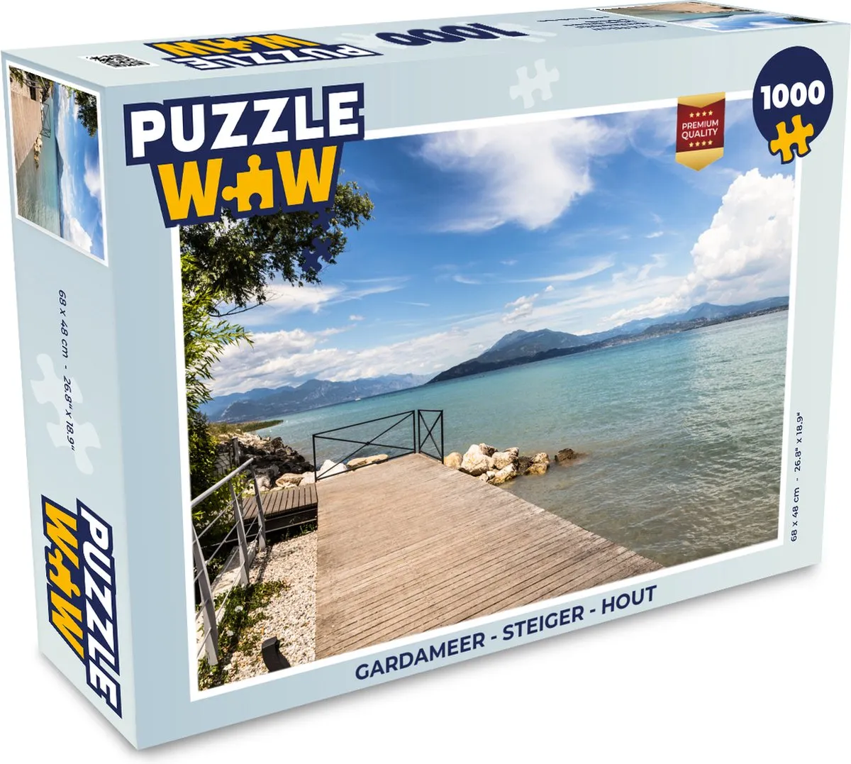 PuzzleWow Gardameer Steiger Legpuzzel 1000 Stuks - Multicolor