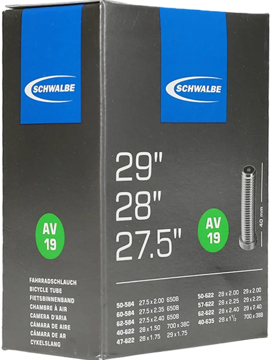Schwalbe AV19 - Binnenband - 40/62 - 584/635 - Geschikt voor 27.5 en 29 inch - Auto Ventiel - 40 mm