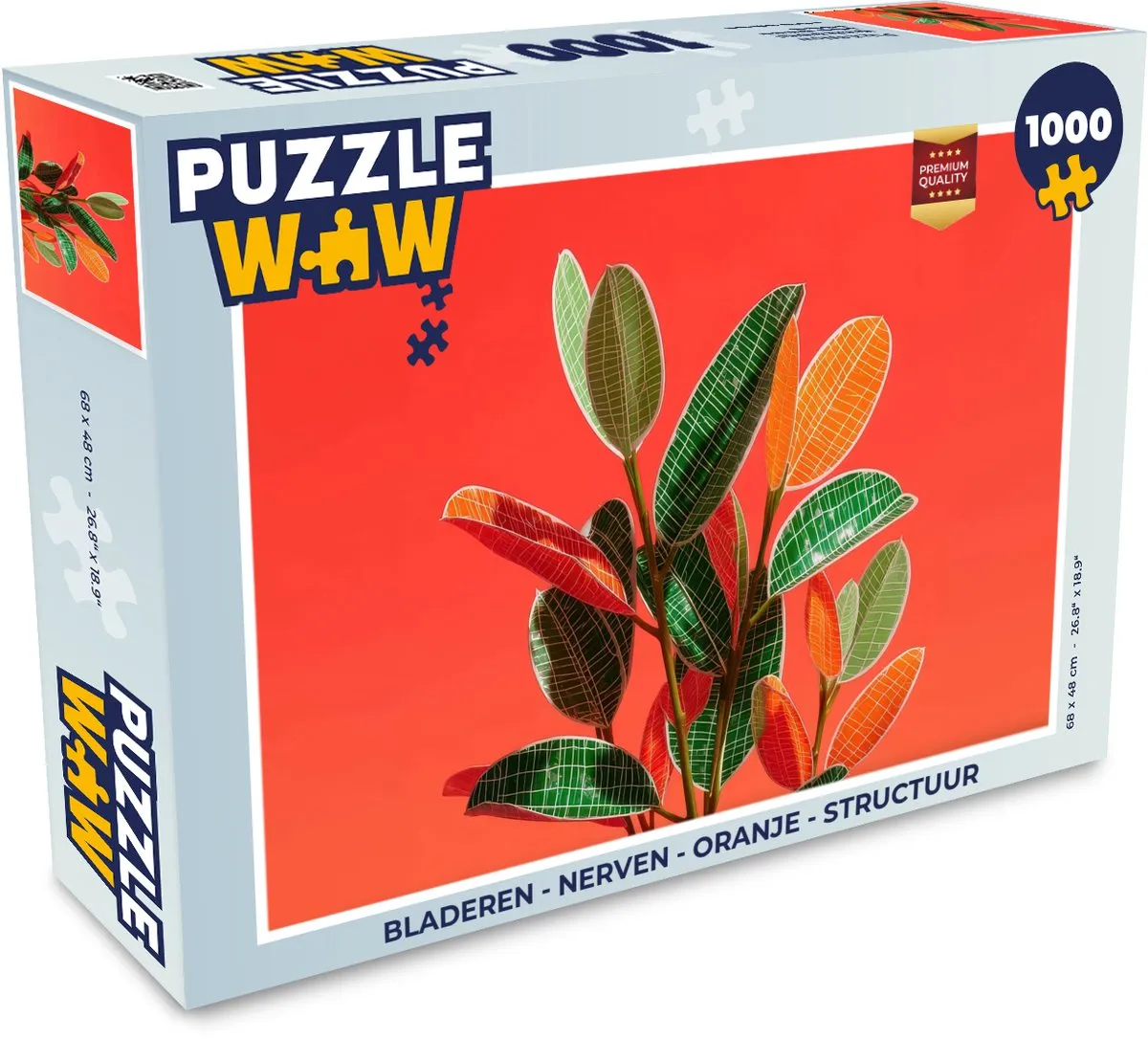 PuzzleWow Legpuzzel 1000 Stuks - Bladeren Oranje