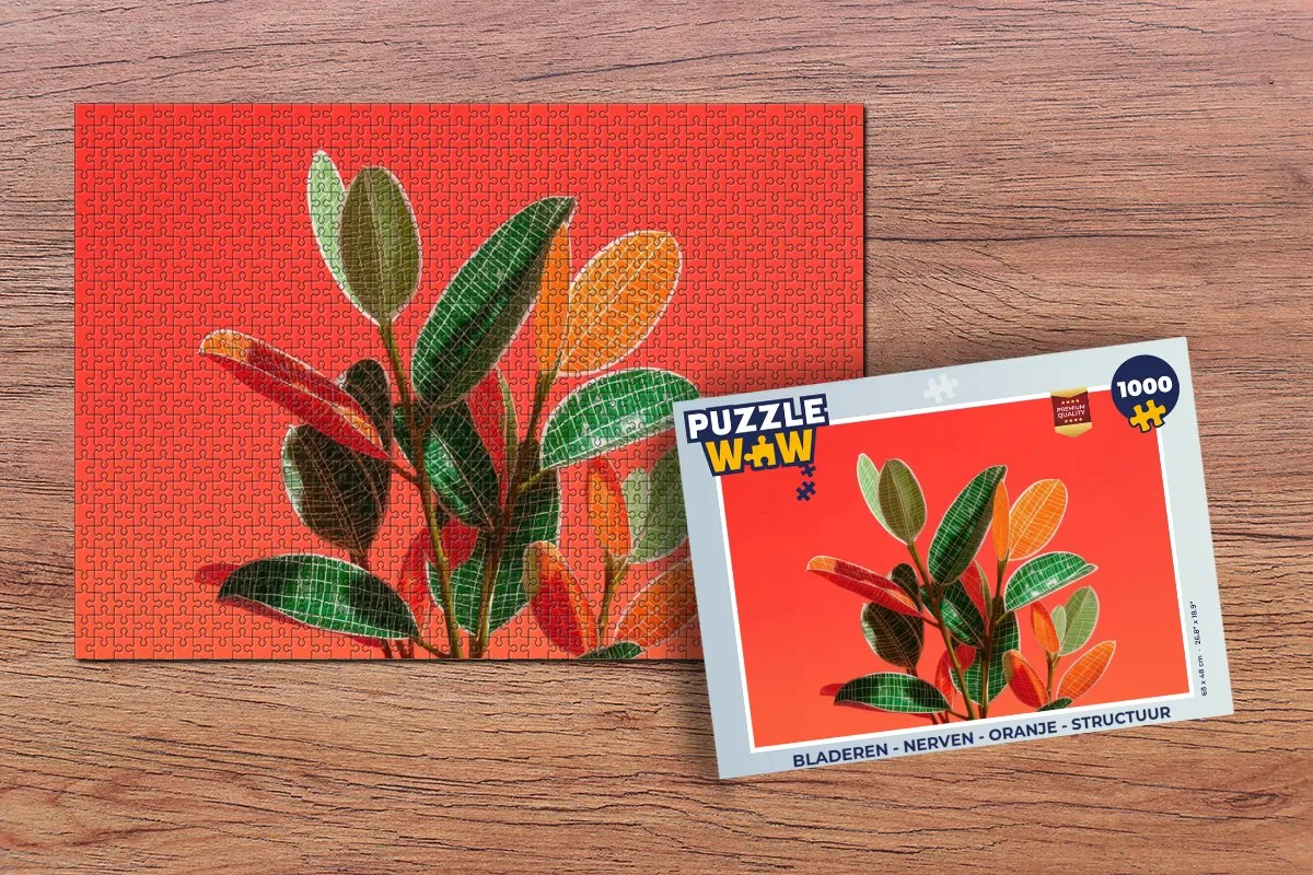 PuzzleWow Legpuzzel 1000 Stuks - Bladeren Oranje