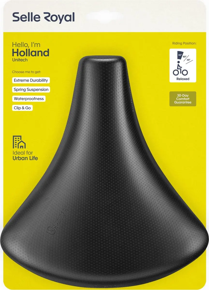 Selle Royal Retro Holland Fietszadel - 246x220mm - Zwart