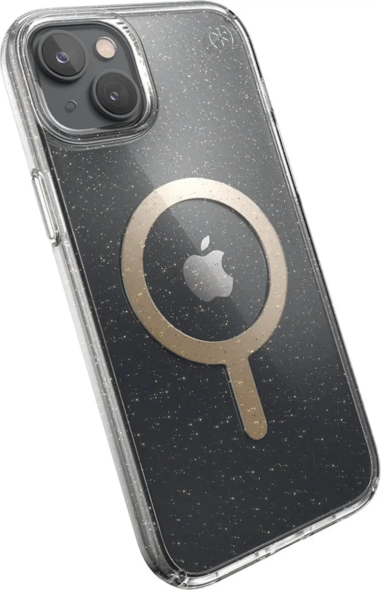 Speck Presidio Perfect Clear MagSafe Hoesje - iPhone 15/14 Plus - Goud Transparant - afbeelding 2 van 6