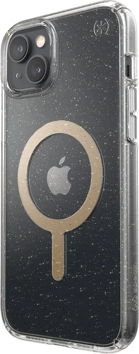 Speck Presidio Perfect Clear MagSafe Hoesje - iPhone 15/14 Plus - Goud Transparant - afbeelding 6 van 6