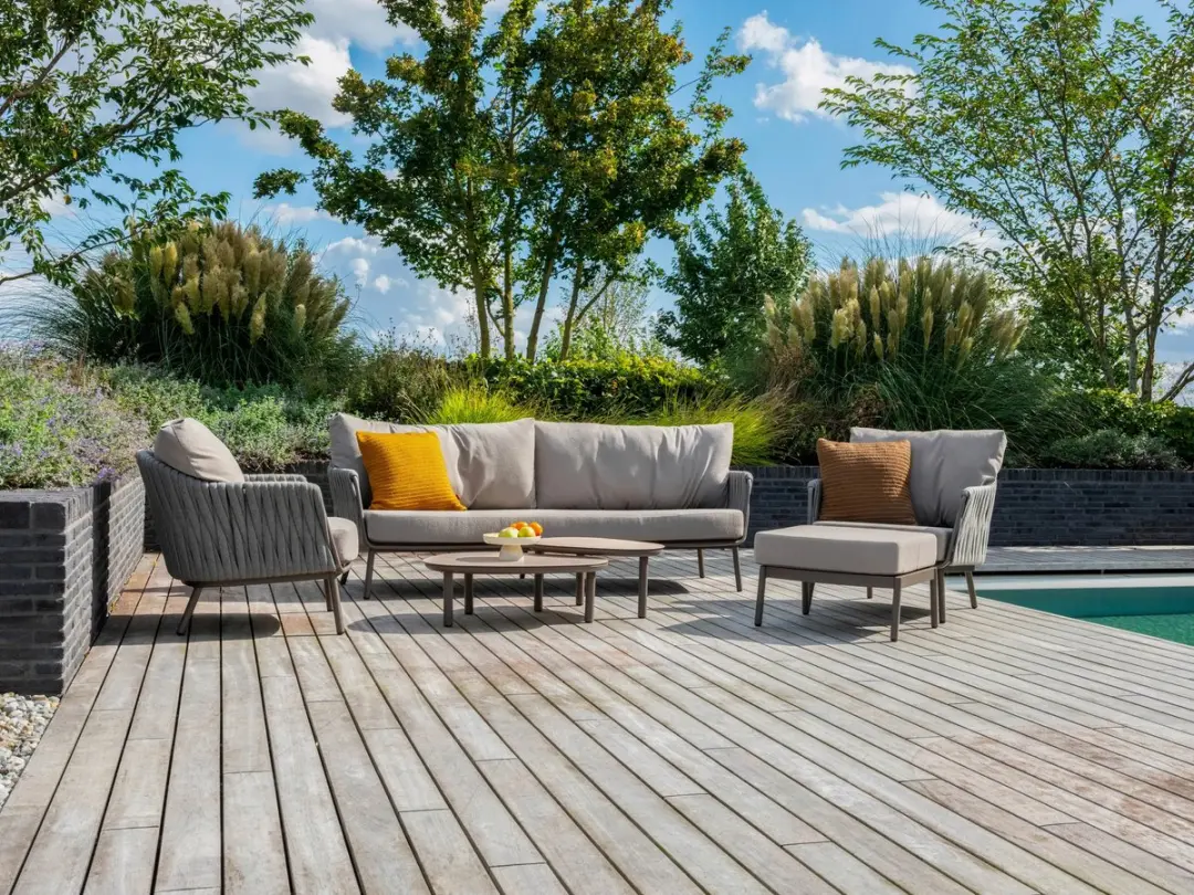 4 Seasons Outdoor Cannes Loungeset - 4 Zitplekken - Lichtgrijs/Terre - afbeelding 2 van 2