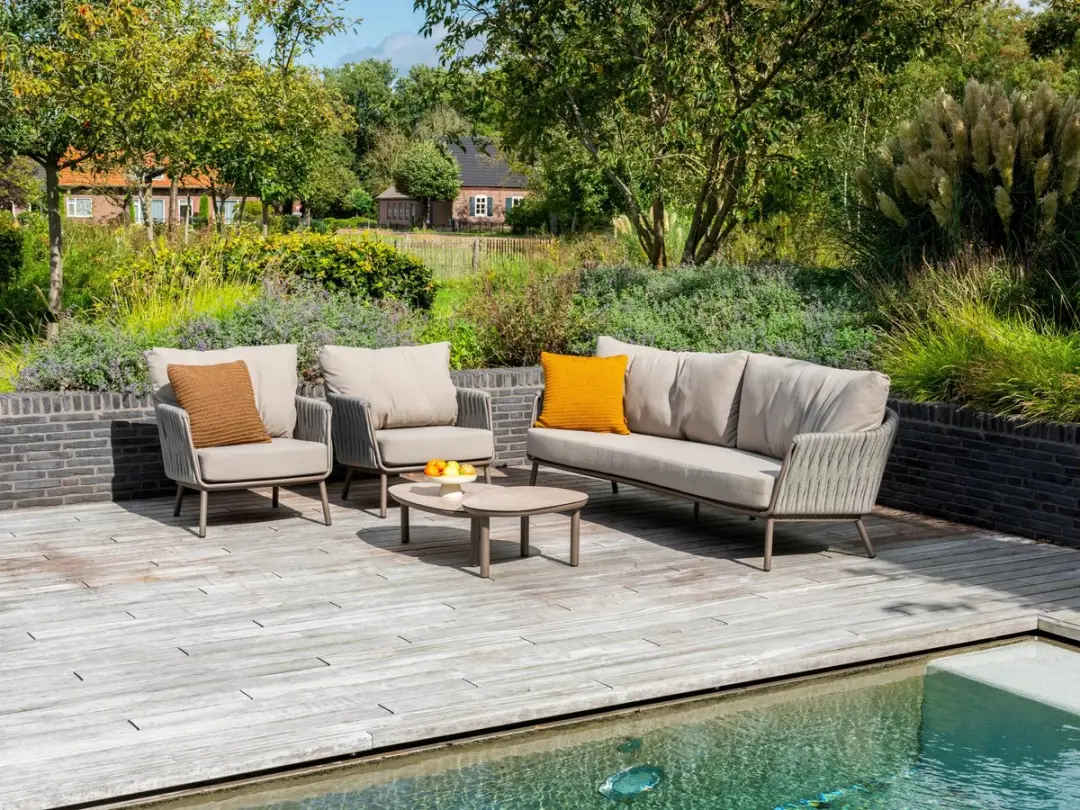 4 Seasons Outdoor Monroe Cannes Loungeset 5-delig - 4 zitplekken - Bruin - afbeelding 2 van 3