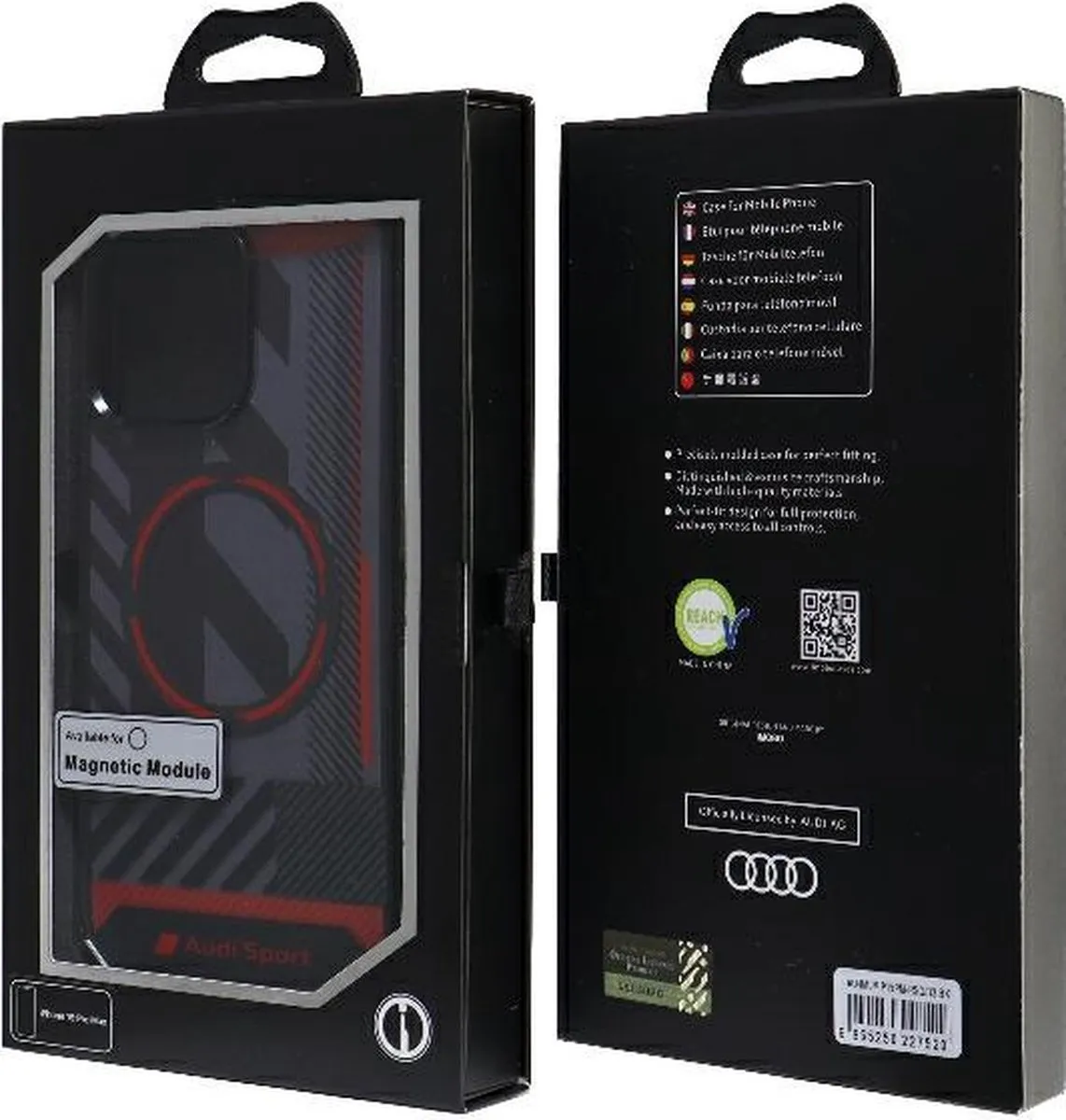 Audi IML Sport Back Case MagSafe iPhone 15 Pro Max - Zwart - afbeelding 6 van 6