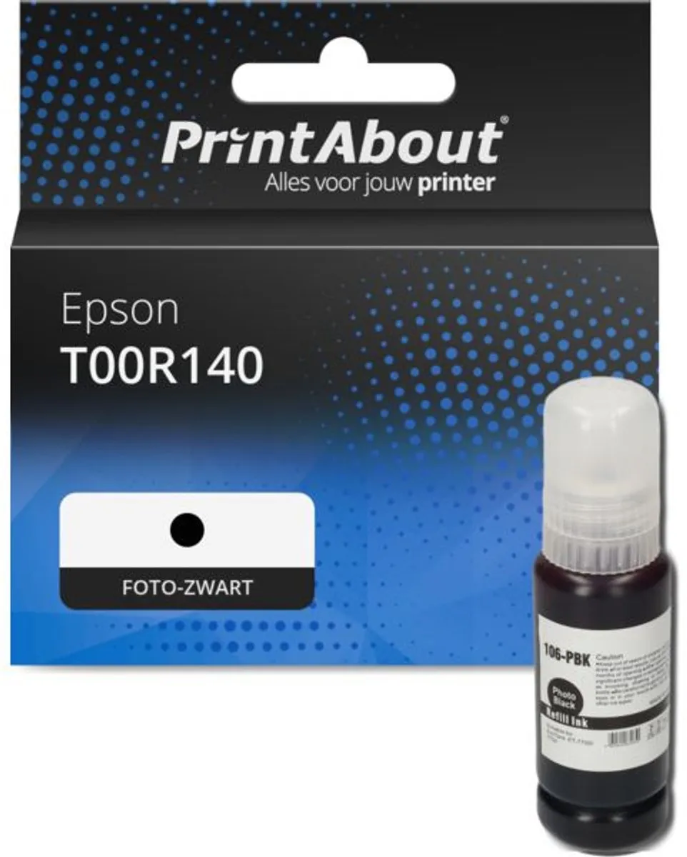 PrintAbout Epson T00R140 Inktcartridge Foto-zwart - 1900 pagina's