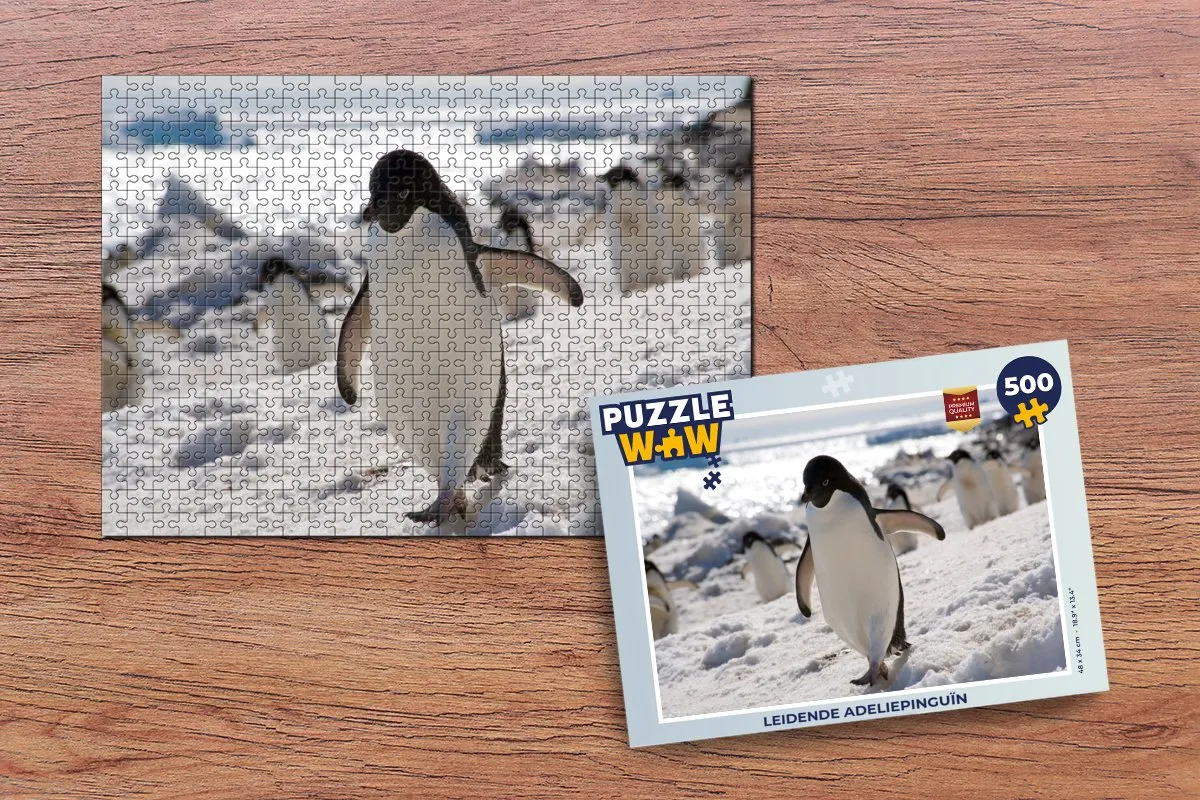 PuzzleWow Leidende Adeliepinguïn Legpuzzel 500 Stuks - Multicolor