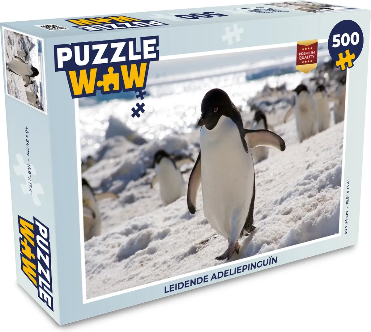 PuzzleWow Leidende Adeliepinguïn Legpuzzel 500 Stuks - Multicolor