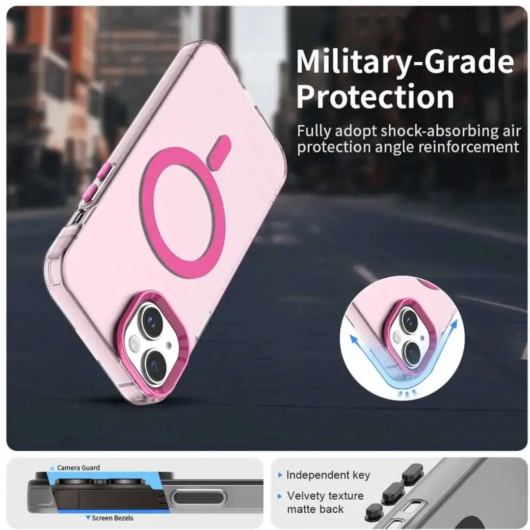 Selected MagSafe Backcover iPhone 15 - Roze Transparant - afbeelding 4 van 6