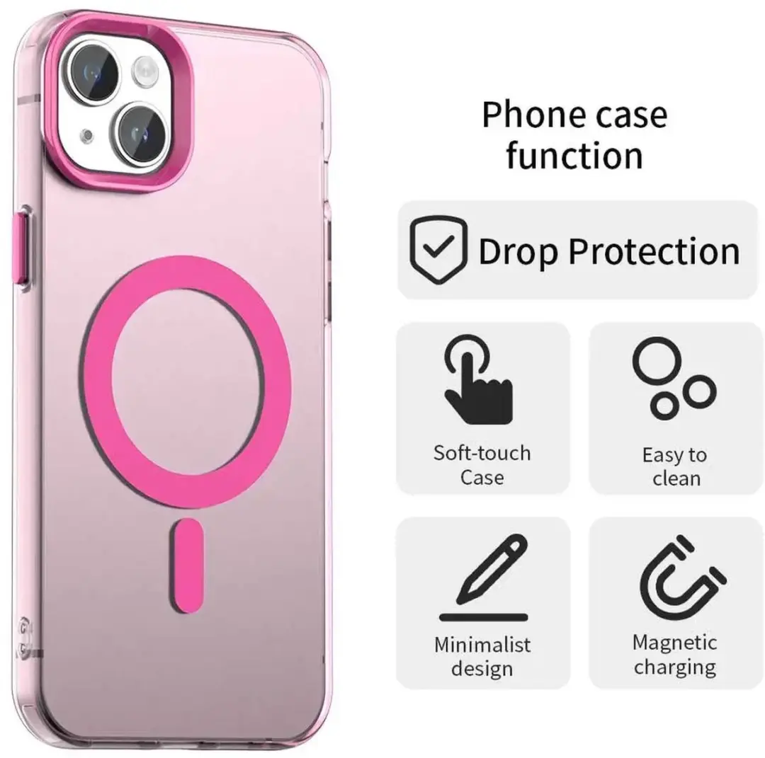Selected MagSafe Backcover iPhone 15 - Roze Transparant - afbeelding 6 van 6