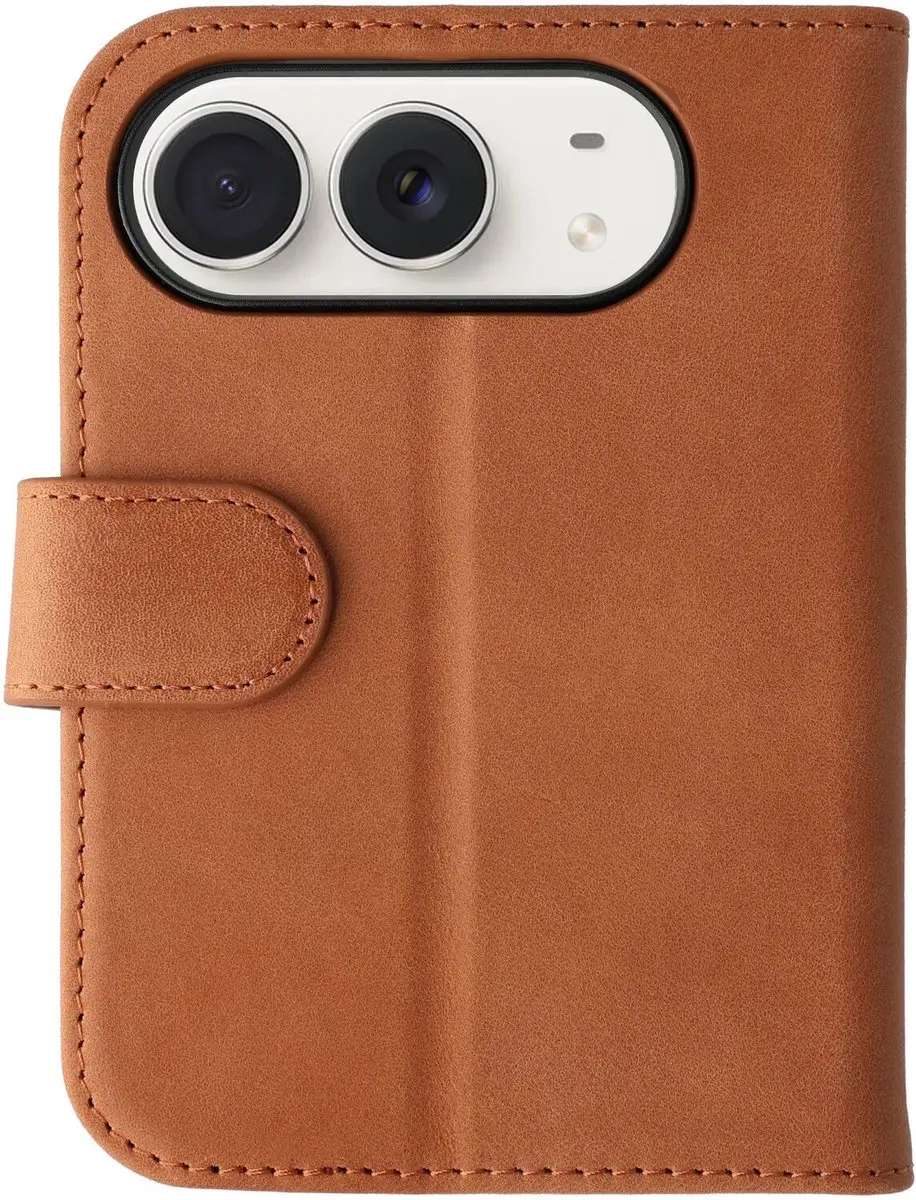 Rosso Deluxe Echt Leer Hoesje iPhone Duo - 3 Pasjes - Bruin - afbeelding 4 van 6