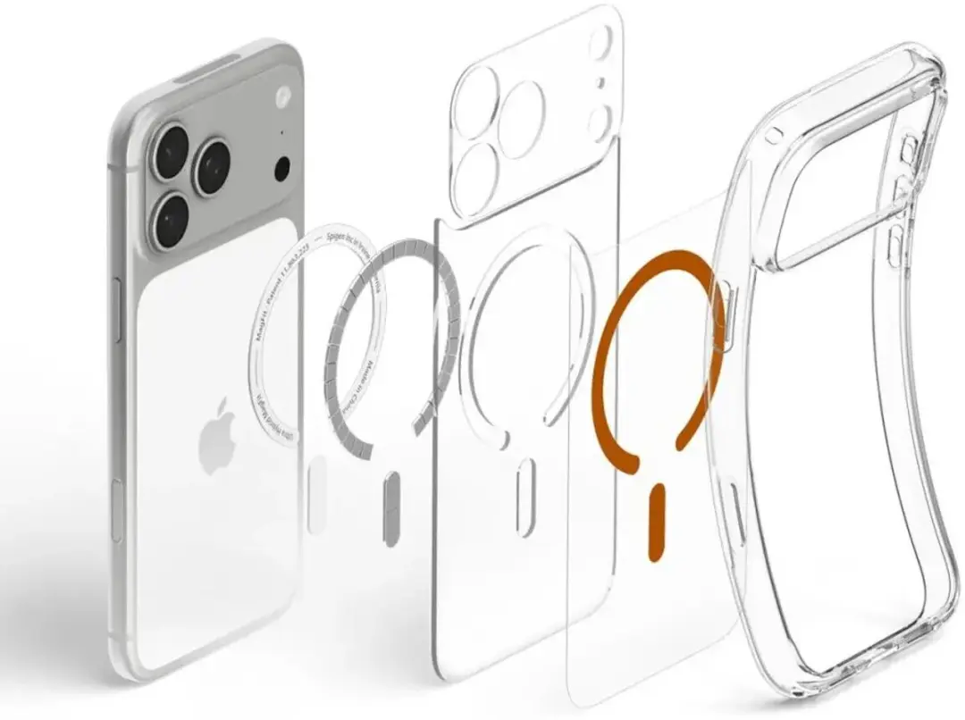 Spigen Ultra Hybrid MagFit Hoesje iPhone 17/18 Pro - Oranje Transparant - afbeelding 6 van 6