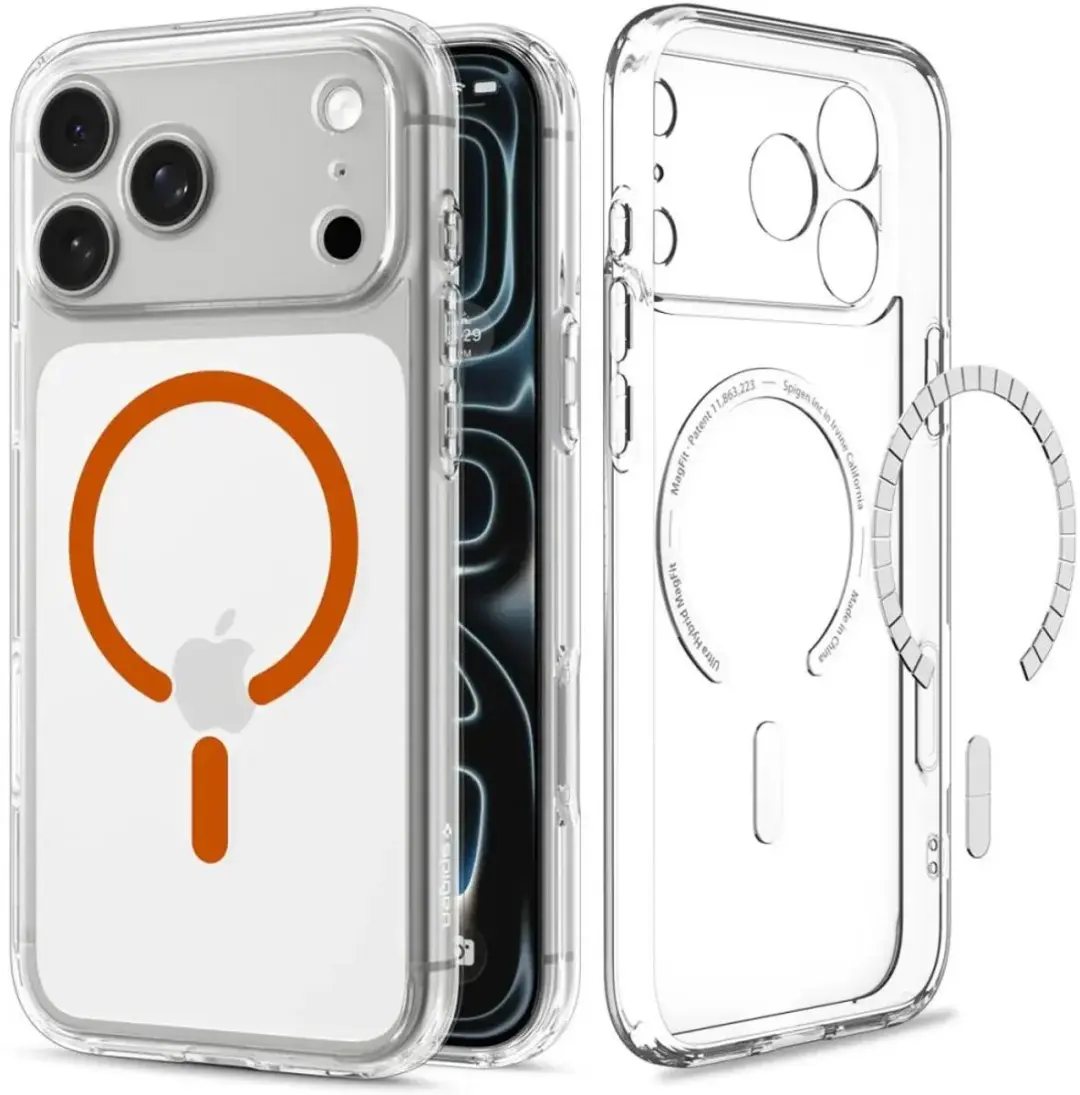 Spigen Ultra Hybrid MagFit Hoesje iPhone 17/18 Pro - Oranje Transparant - afbeelding 2 van 6