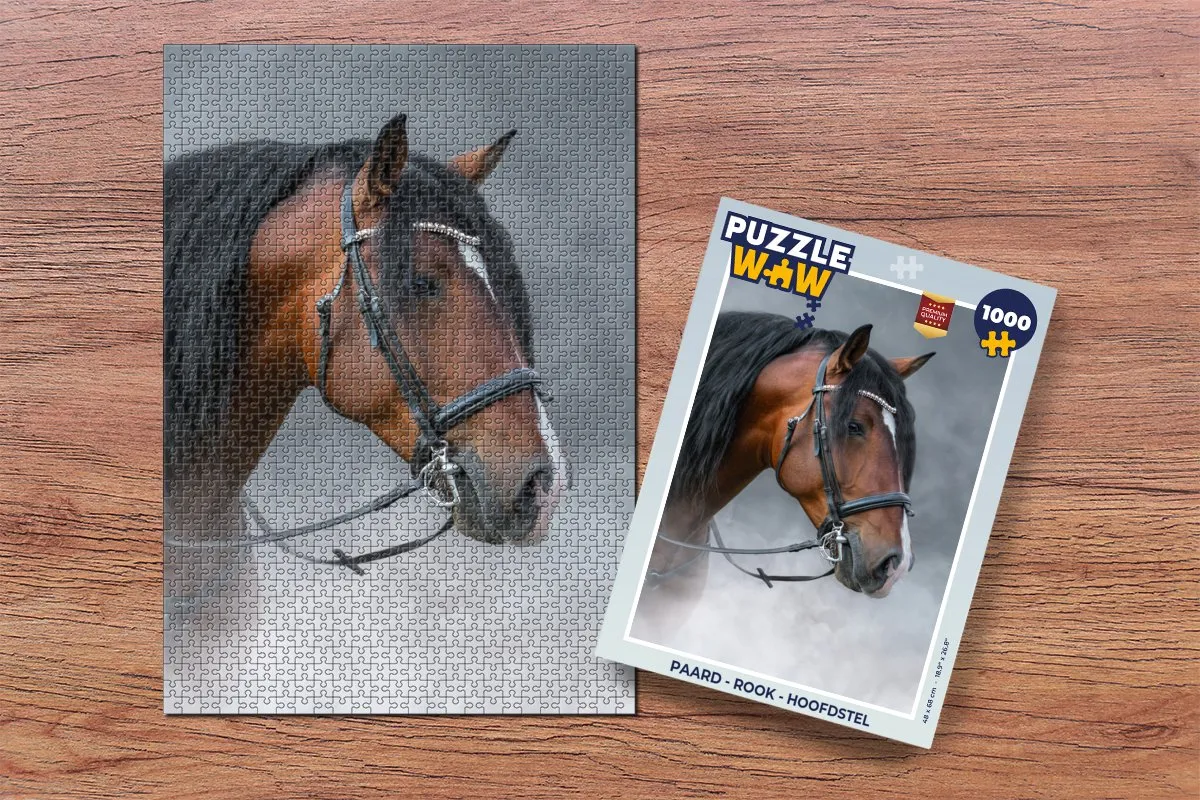 PuzzleWow Paard Hoofdstel Legpuzzel 1000 Stuks - Multicolor