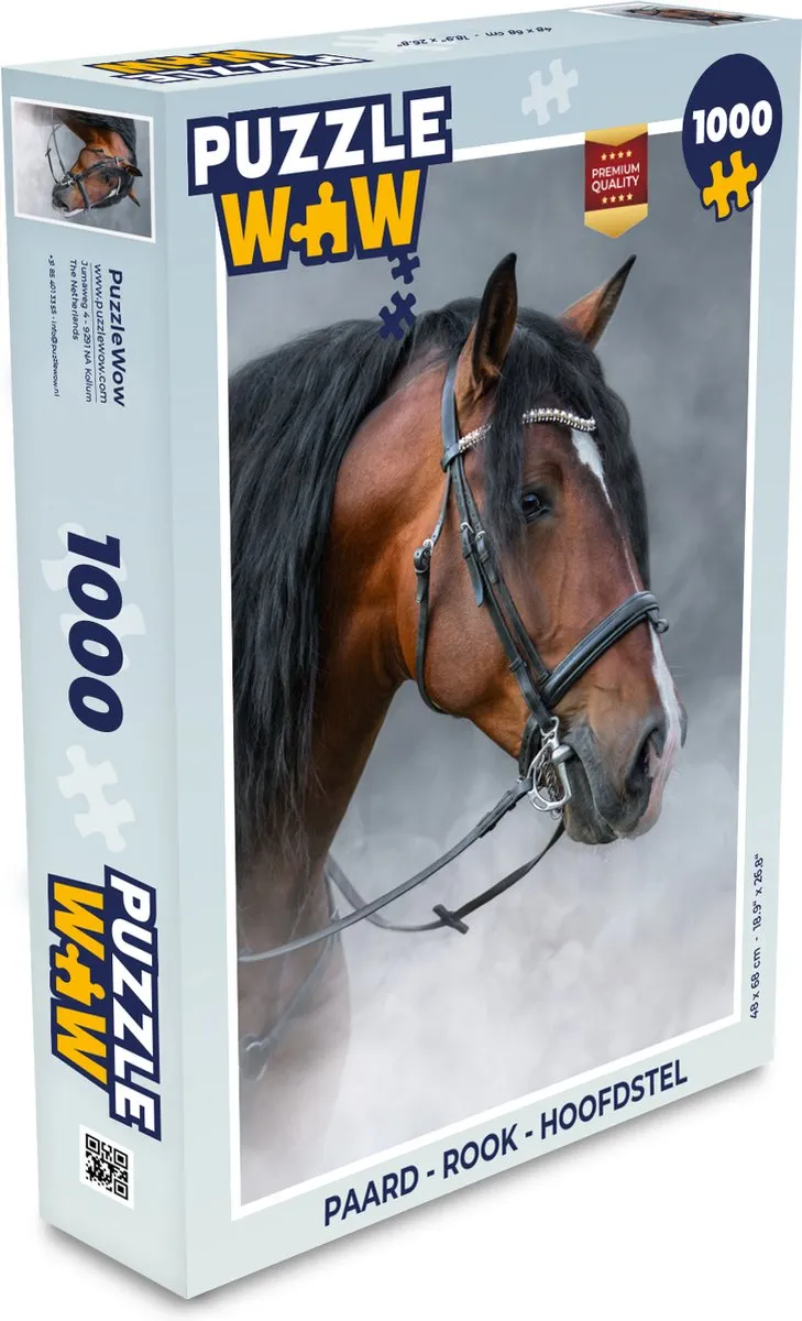 PuzzleWow Paard Hoofdstel Legpuzzel 1000 Stuks - Multicolor