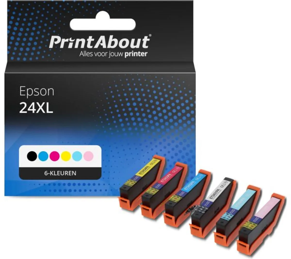 PrintAbout Epson T2438 Inktcartridge 6-kleuren XL - 7.100 pagina's