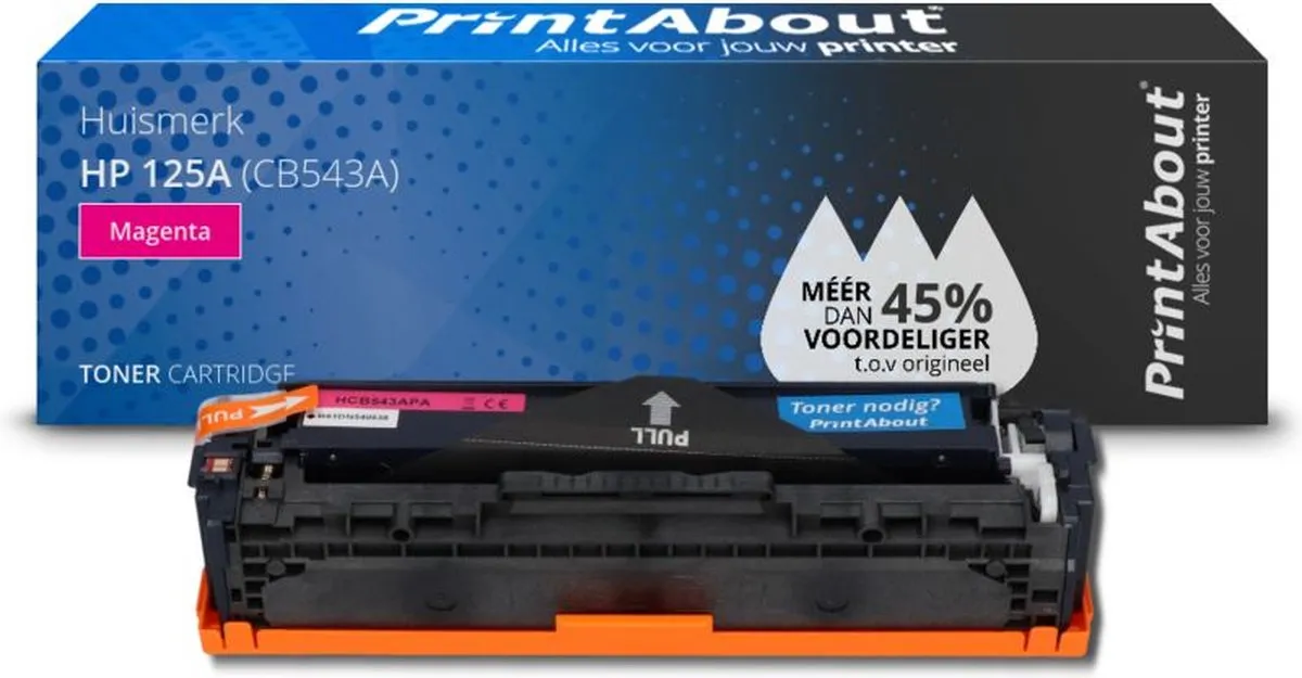 PrintAbout HP 125A Toner Magenta CB543A-PA - 2.500 pagina's