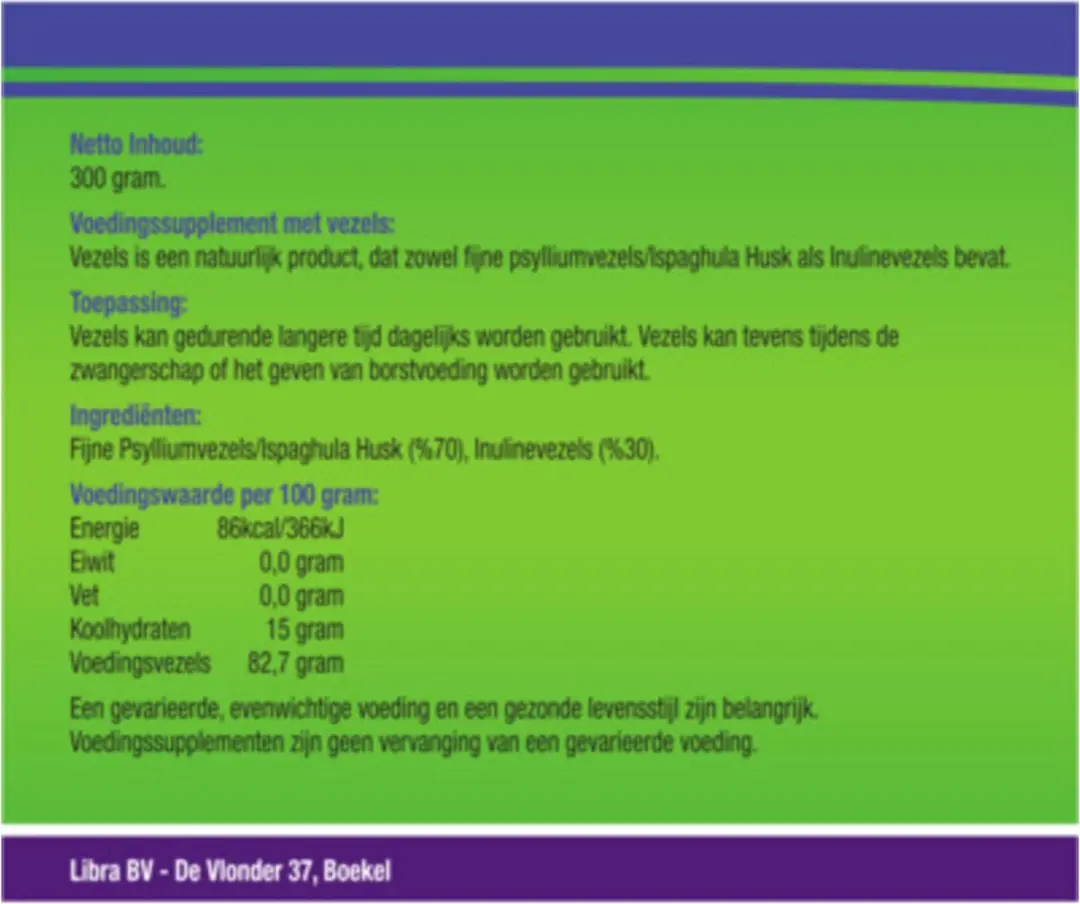 Psylliumvezels & Inulinevezels Naturel 300g - afbeelding 6 van 6