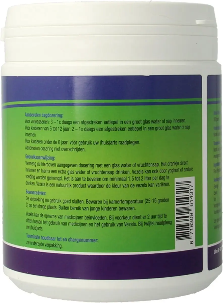 Psylliumvezels & Inulinevezels Naturel 300g - afbeelding 2 van 6