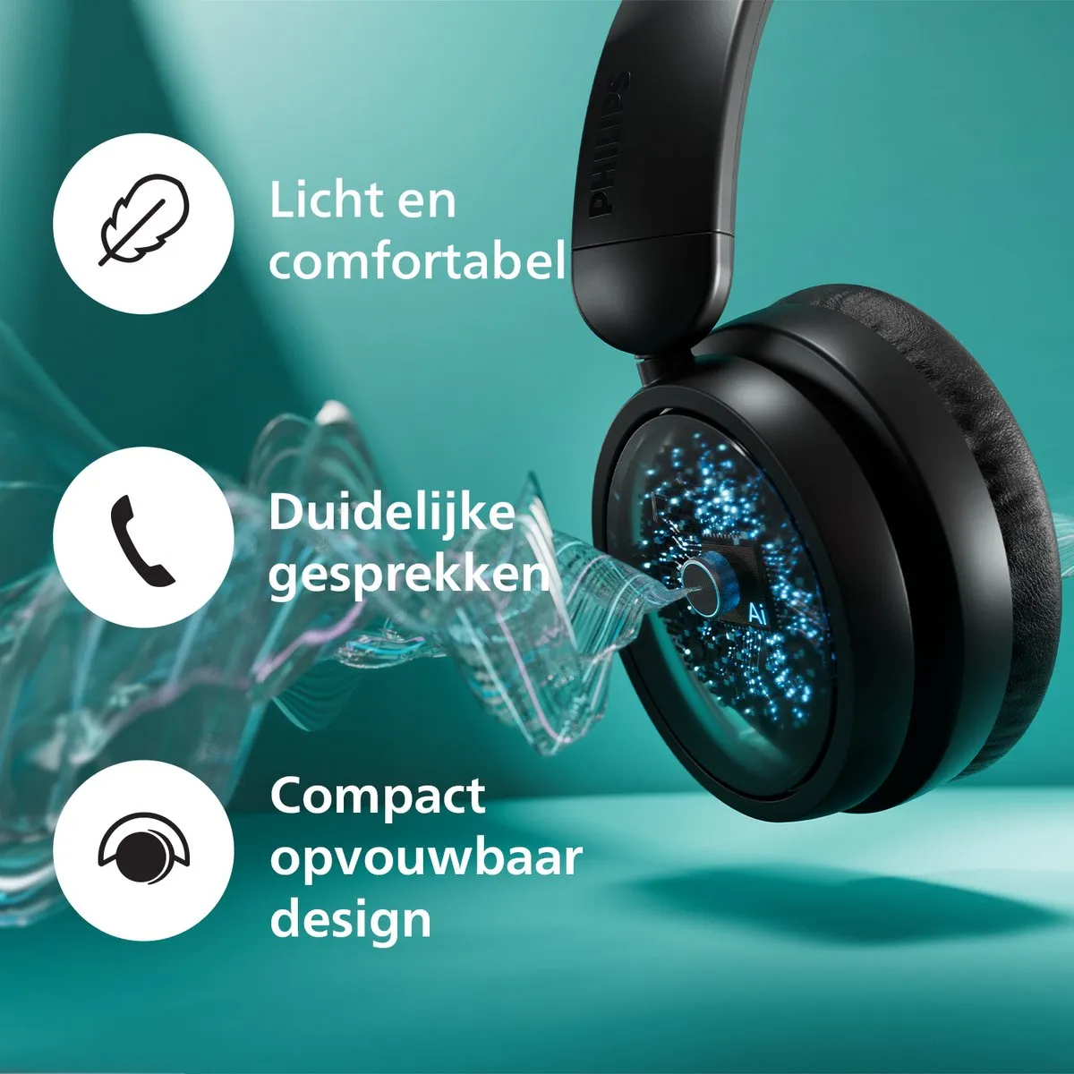 Philips TAH5209 On-Ear Bluetooth Headphones - 65 uur - Zwart