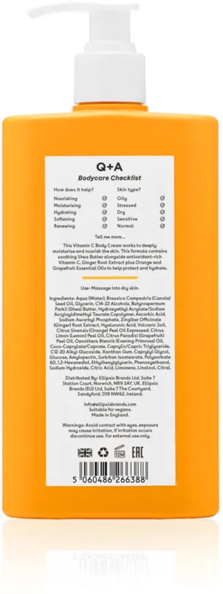 Q+A Vitamin C Body Cream 250ml