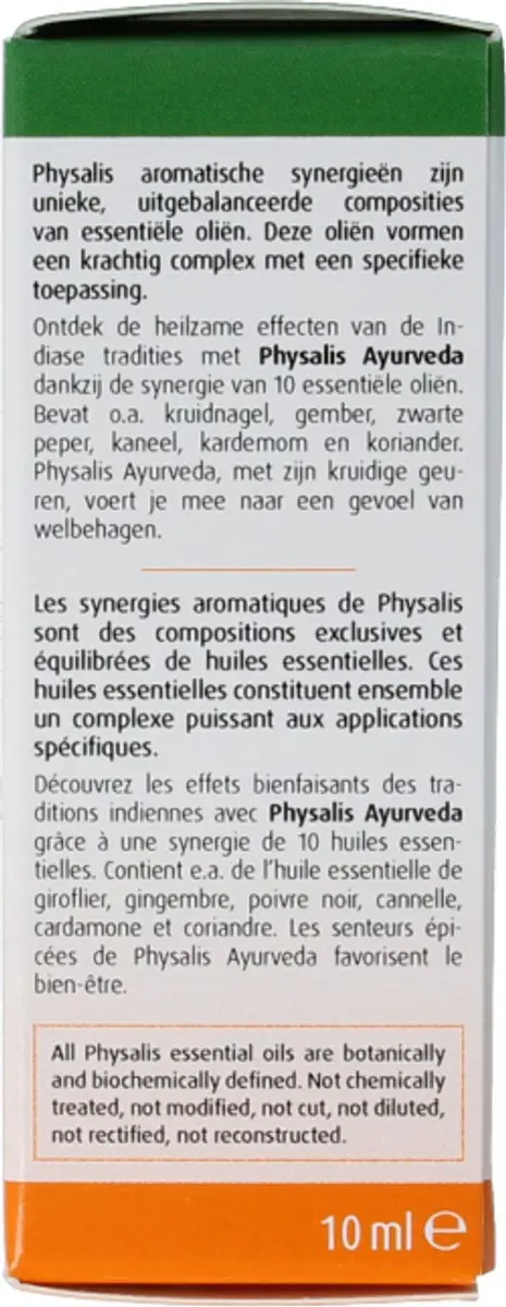 Physalis Synergie Ayurveda Bio Olie 10ml - 10 Stuks