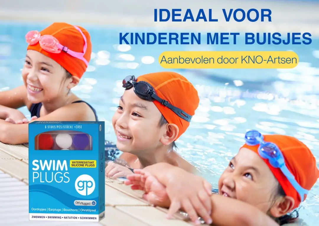 Get Plugged Swim Oordoppen - 3 Paar - Rood/Wit/Blauw - afbeelding 3 van 6