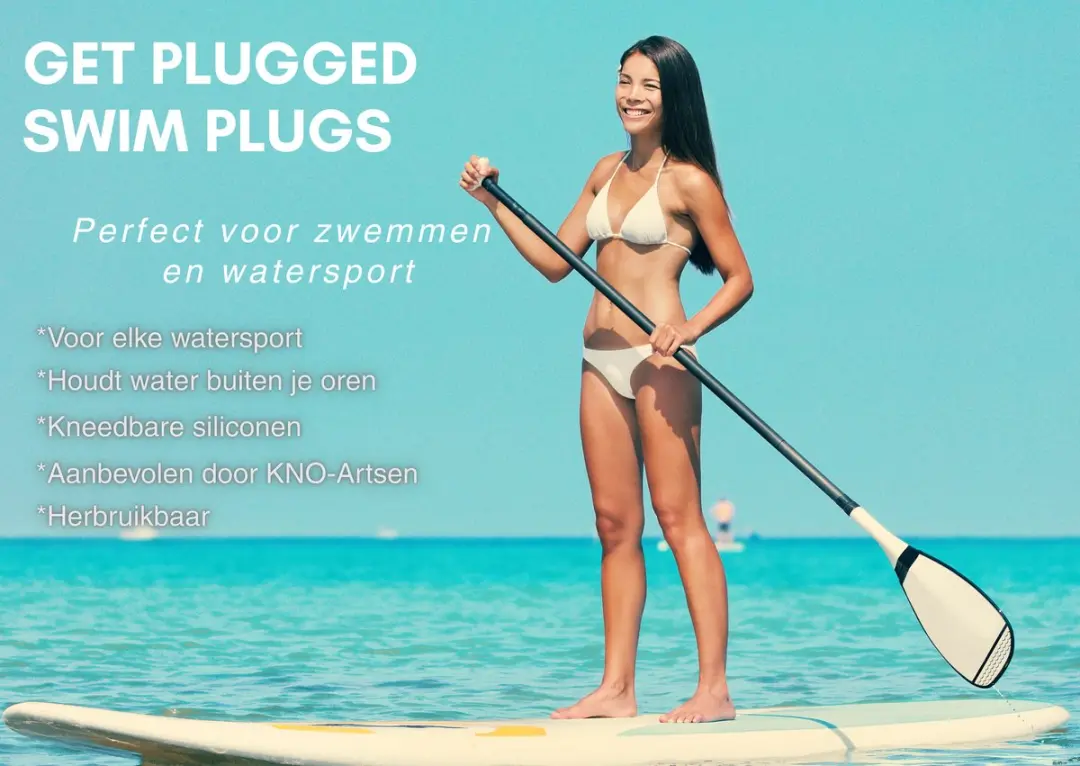 Get Plugged Swim Oordoppen - 3 Paar - Rood/Wit/Blauw - afbeelding 5 van 6