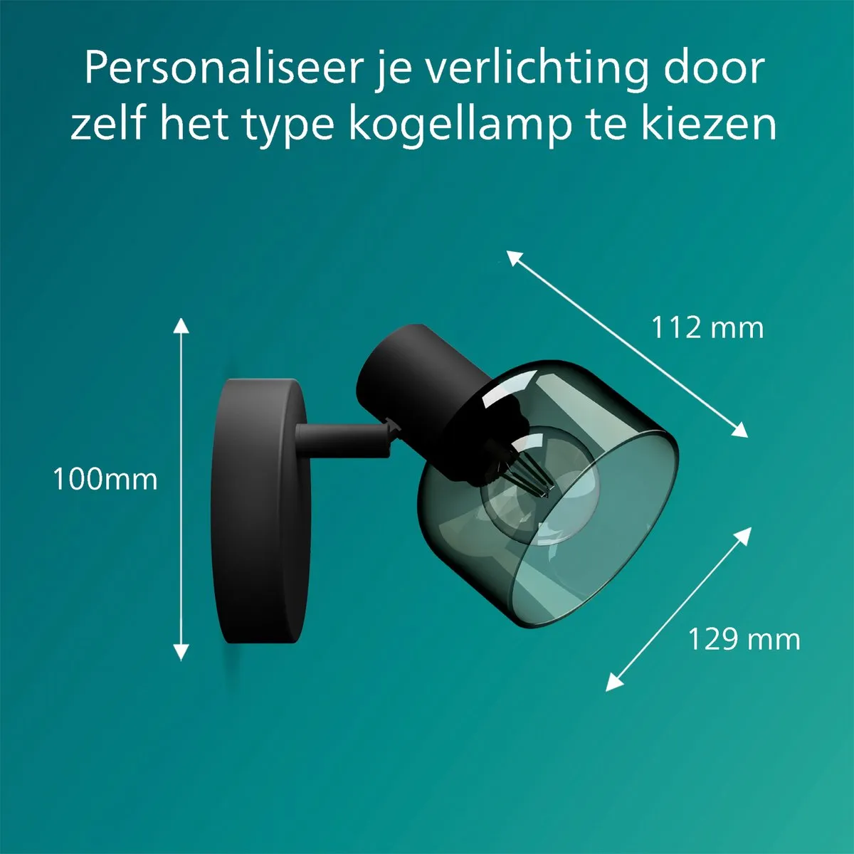 Philips Sleet Wandspot E14 - 2x25W - Zwart