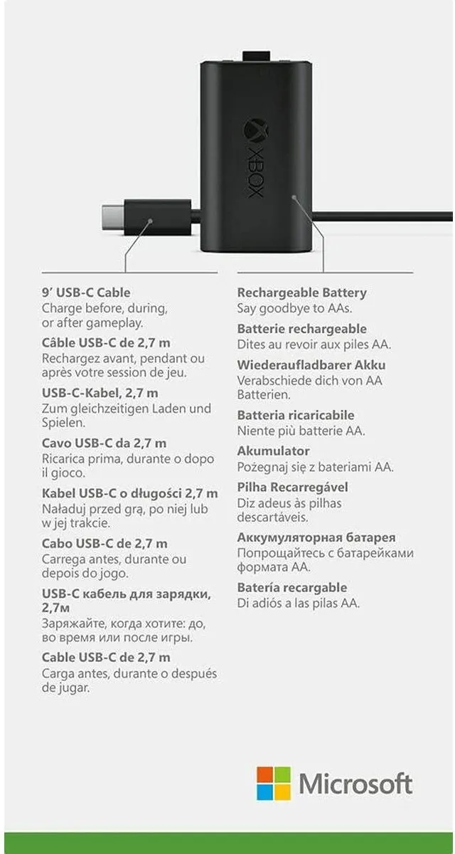Xbox Play & Charge oplaadkit + USB-C kabel
