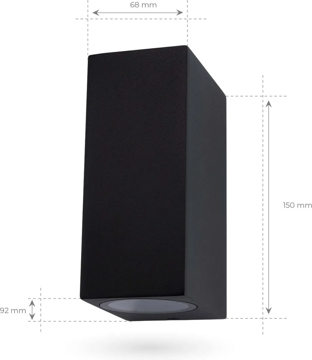 Ledvion SMART LED Wandlamp Cube - 2x RGB - 0.5W - Zwart
