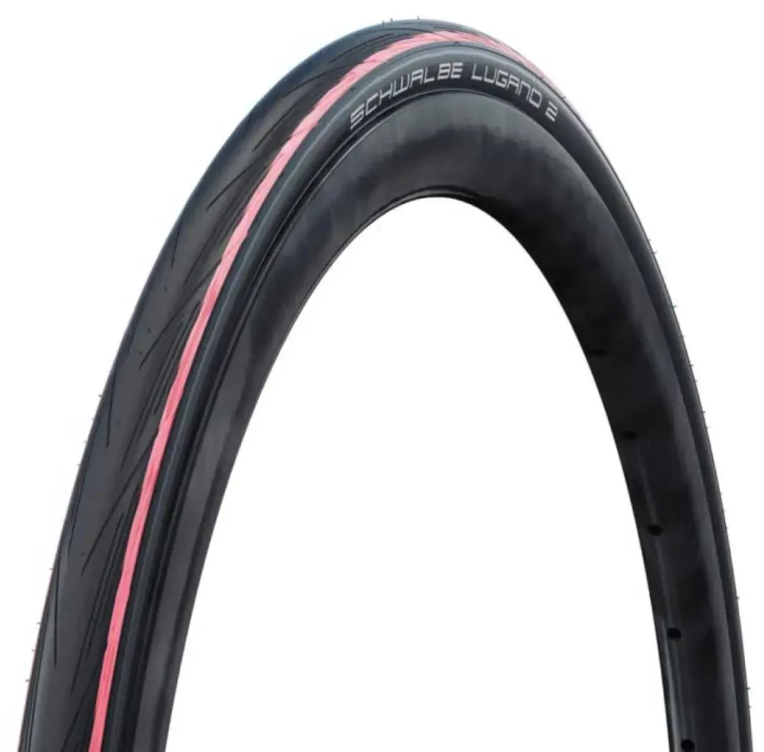 Schwalbe Lugano 2 K-Guard 28x1.00 Buitenband - Zwart met rode strepen