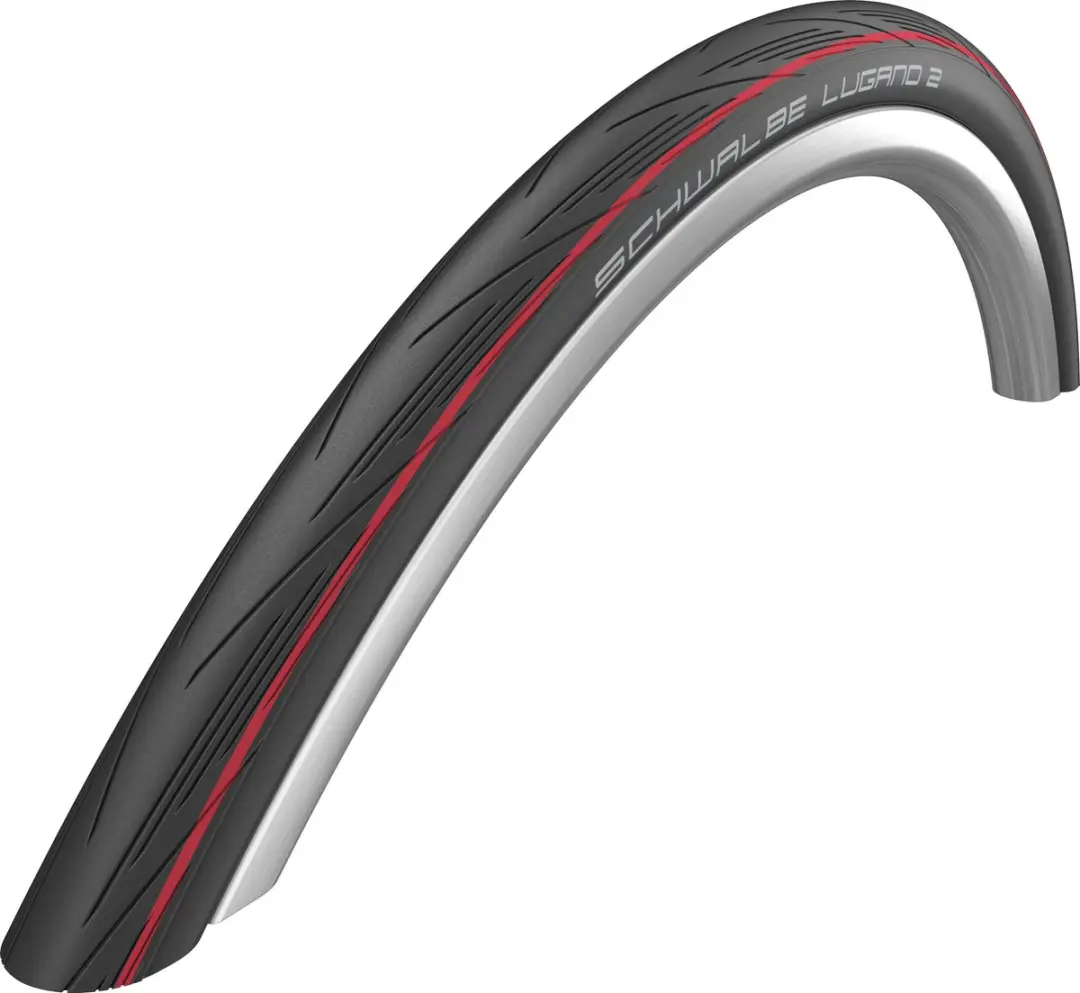 Schwalbe Lugano 2 K-Guard 28x1.00 Buitenband - Zwart met rode strepen