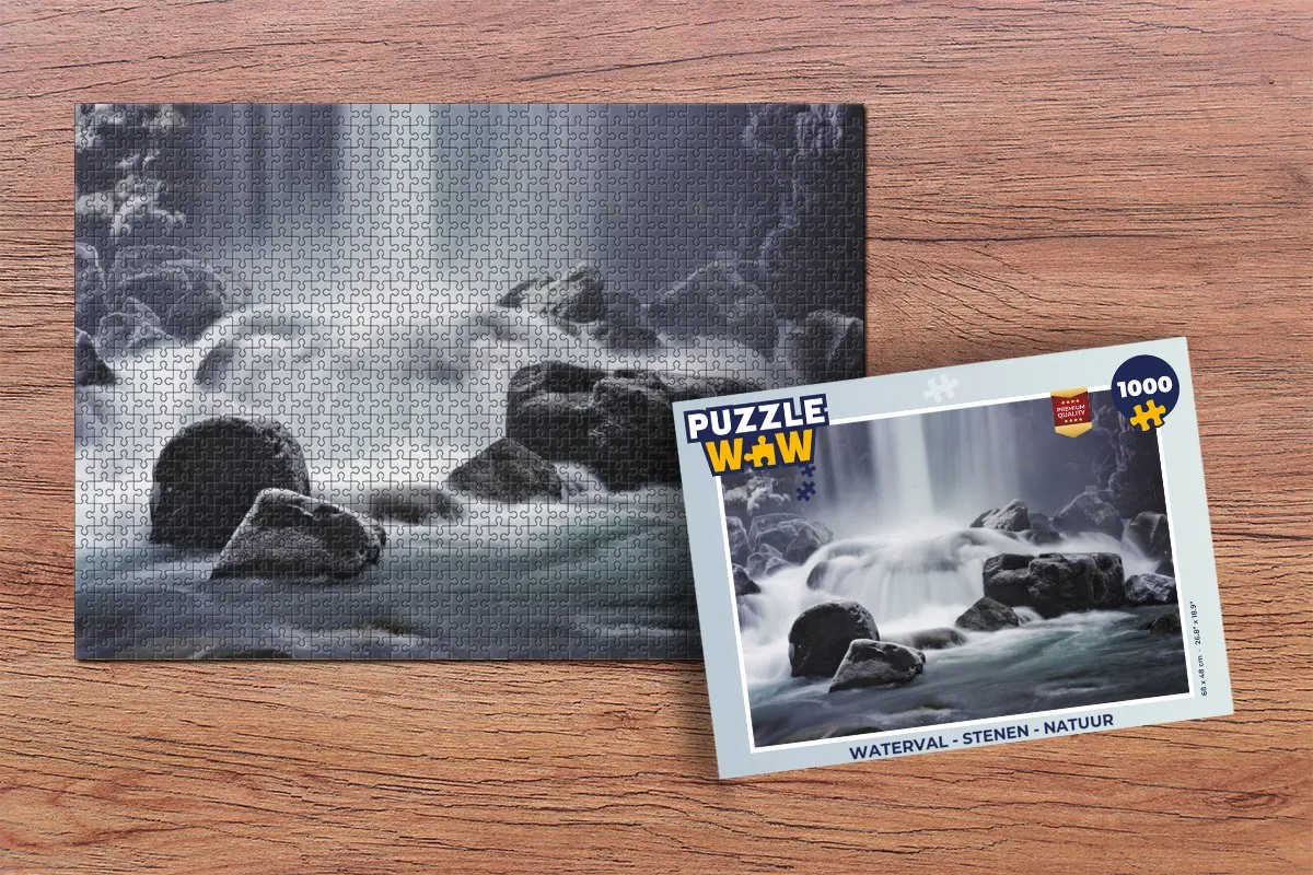 PuzzleWow Waterval Natuur Legpuzzel 1000 Stuks - Multicolor