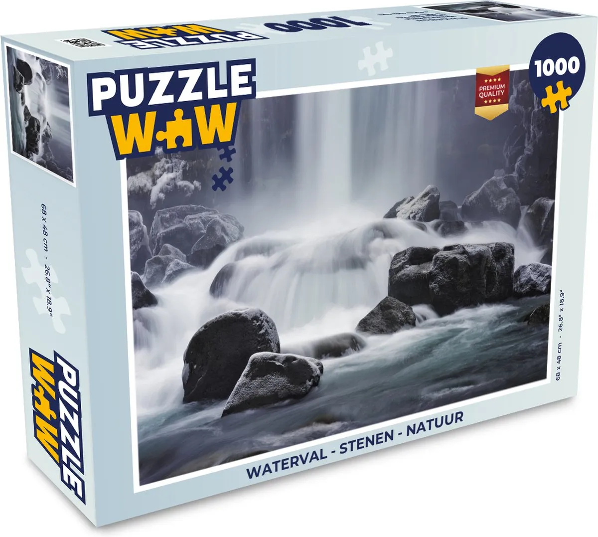 PuzzleWow Waterval Natuur Legpuzzel 1000 Stuks - Multicolor
