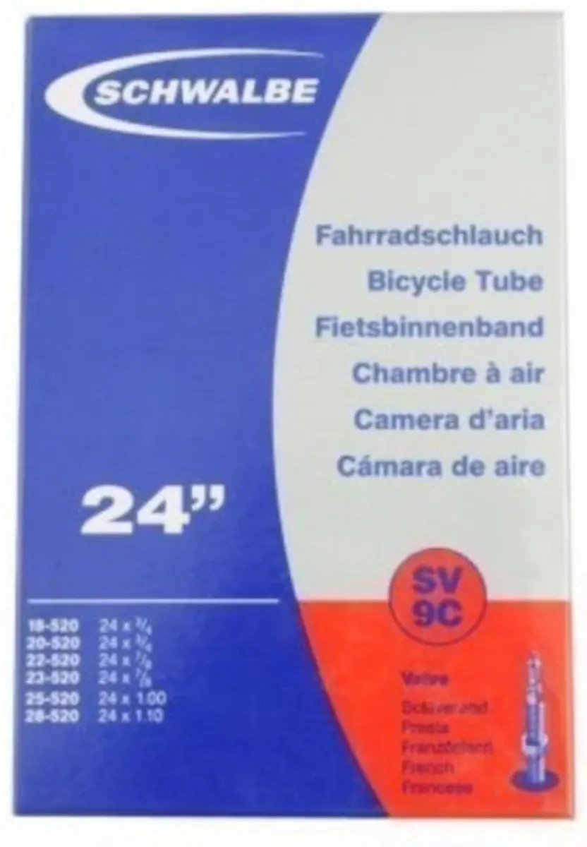 Schwalbe SV9XS Binnenband 24" - ETRTO 18/28-520 - Frans/Presta - Zwart