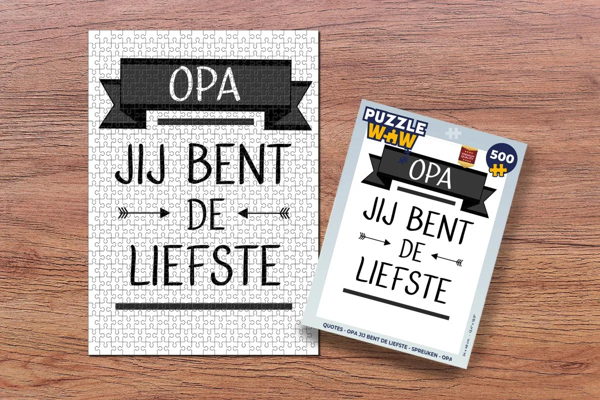 PuzzleWow Opa jij bent de liefste Legpuzzel 500 Stuks - Multicolor