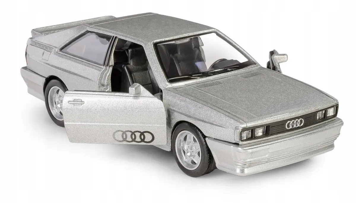 Audi Quattro 1980 Pull Back Model 1:34 - Zilver
