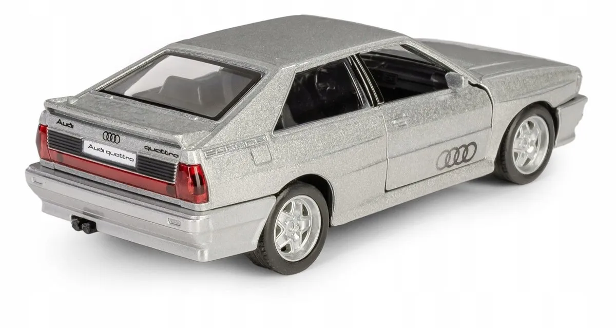 Audi Quattro 1980 Pull Back Model 1:34 - Zilver