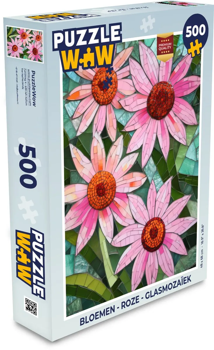 PuzzleWow Bloemen Mozaïek Legpuzzel 500 Stuks