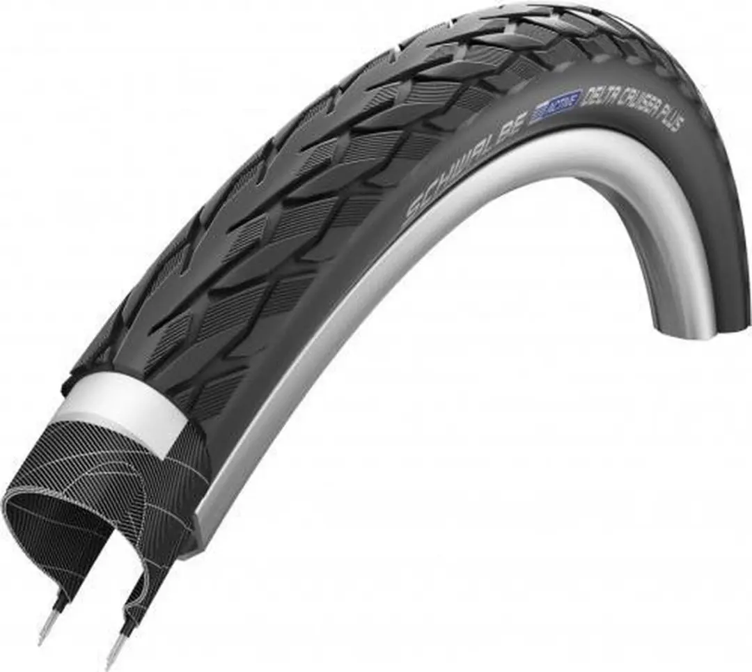 Schwalbe Delta Cruiser Plus PunctureGuard 26x1 3/8 - 37-590mm - Zwart met reflectie