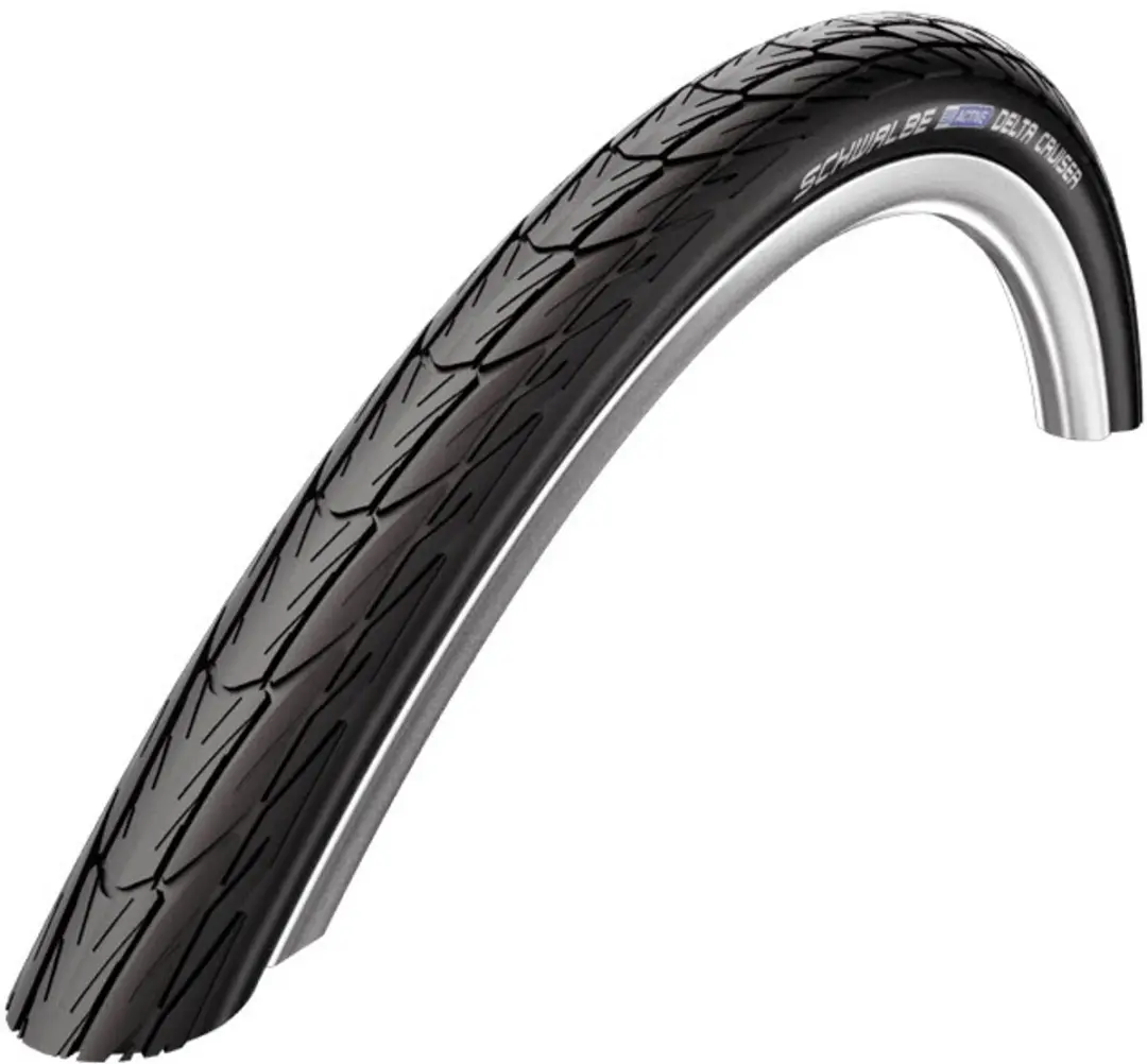 Schwalbe Delta Cruiser Plus PunctureGuard 26x1 3/8 - 37-590mm - Zwart met reflectie
